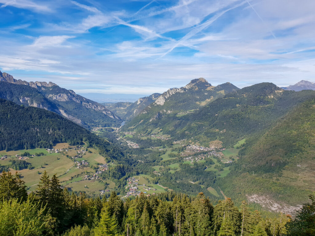 View down the valley towards Seytroux and Le Biot